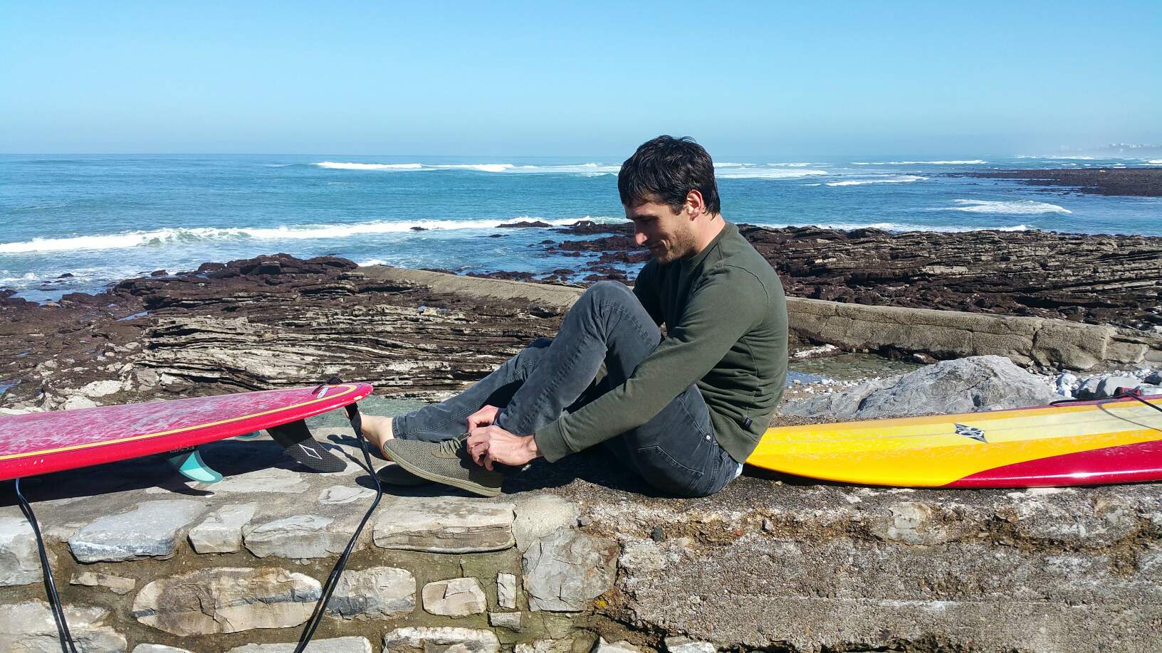 Jules or Raphael getting ready for a day of surfing
