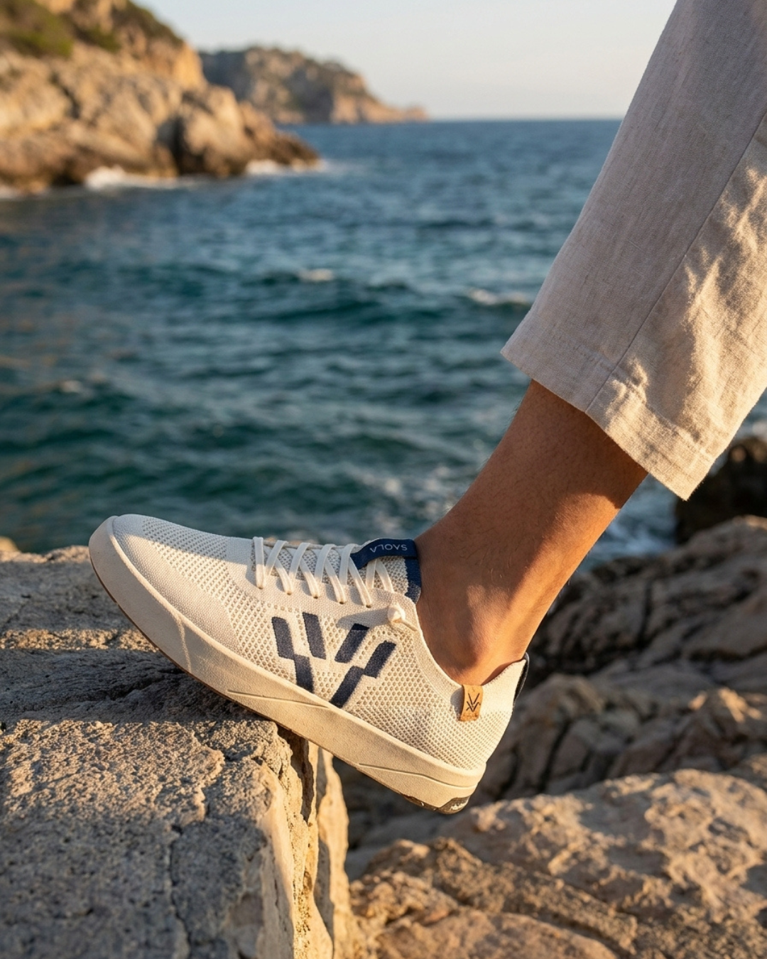 Cali Knit M White Navy