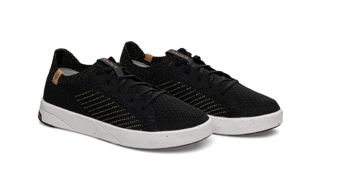 Cannon Knit 3 W Black Gold - SAOLA SHOES