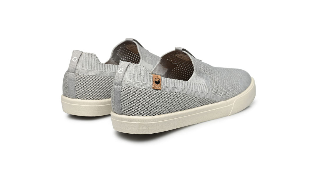 women's light grey shoes overview from behind