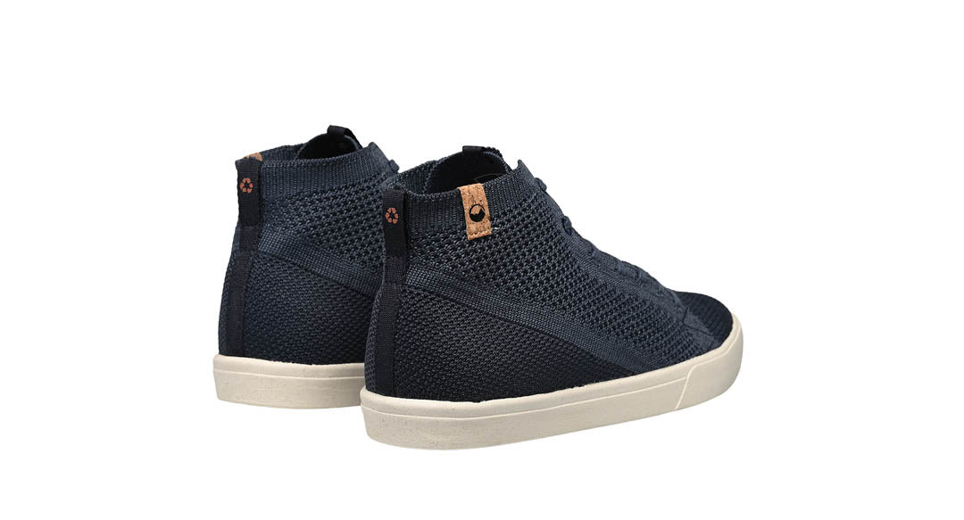 women's navy shoes overview from behind