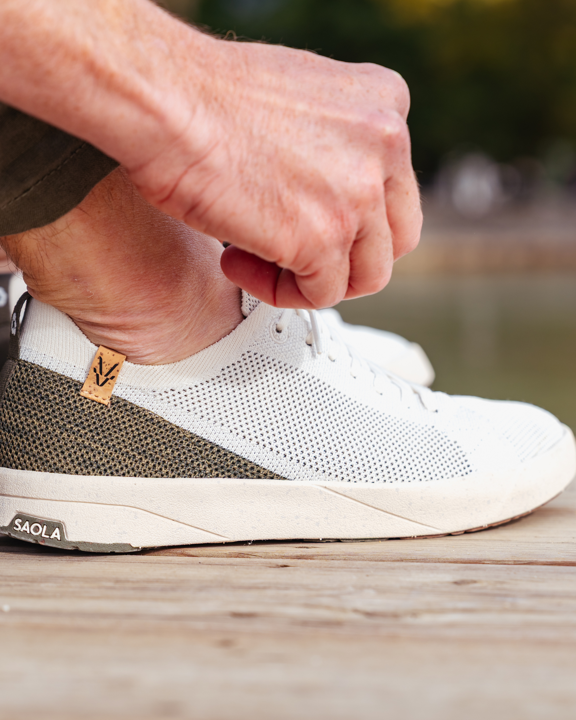 Cannon Knit 2.0 M White Olive - SAOLA SHOES