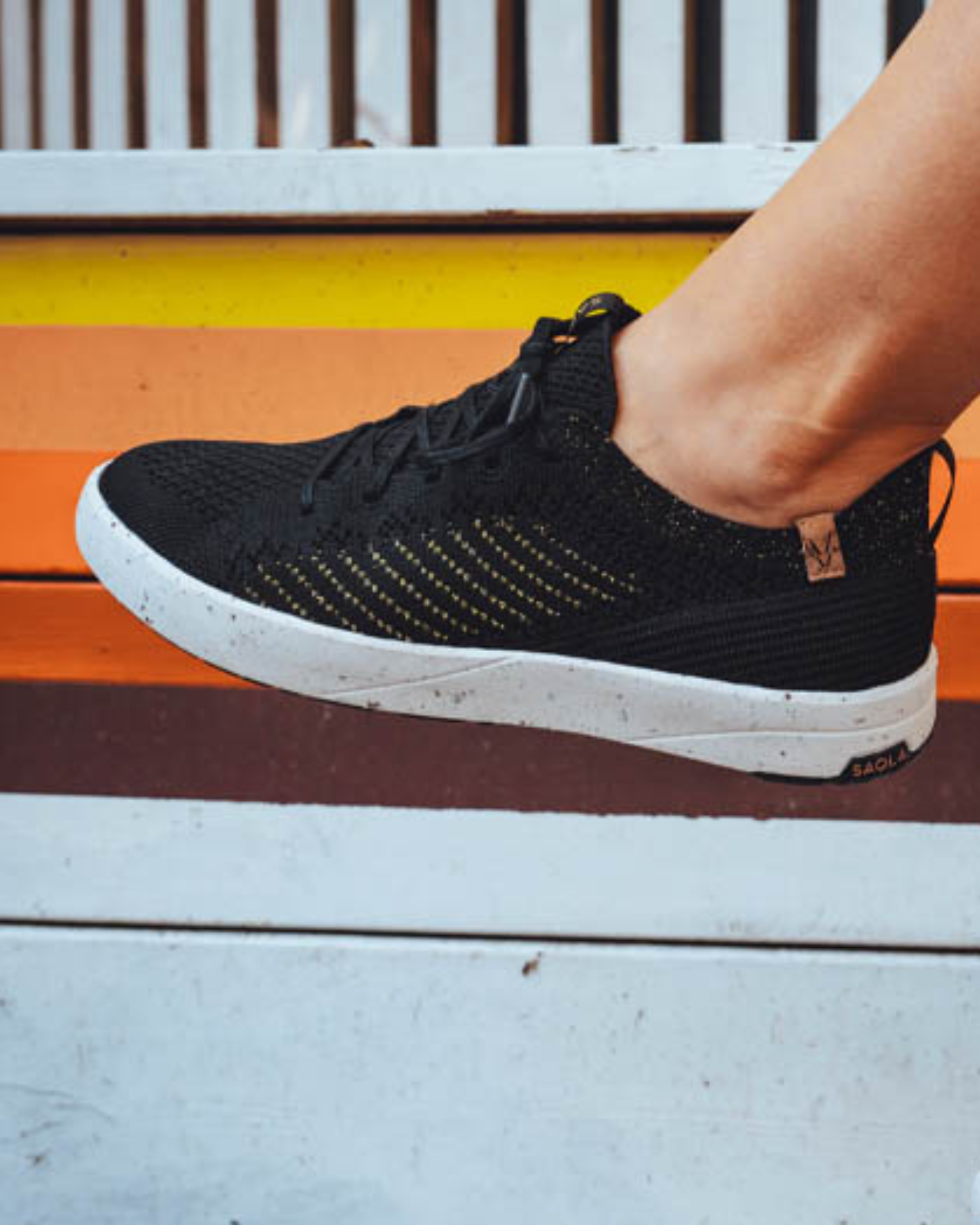 Cannon Knit 3 W Black Gold - SAOLA SHOES