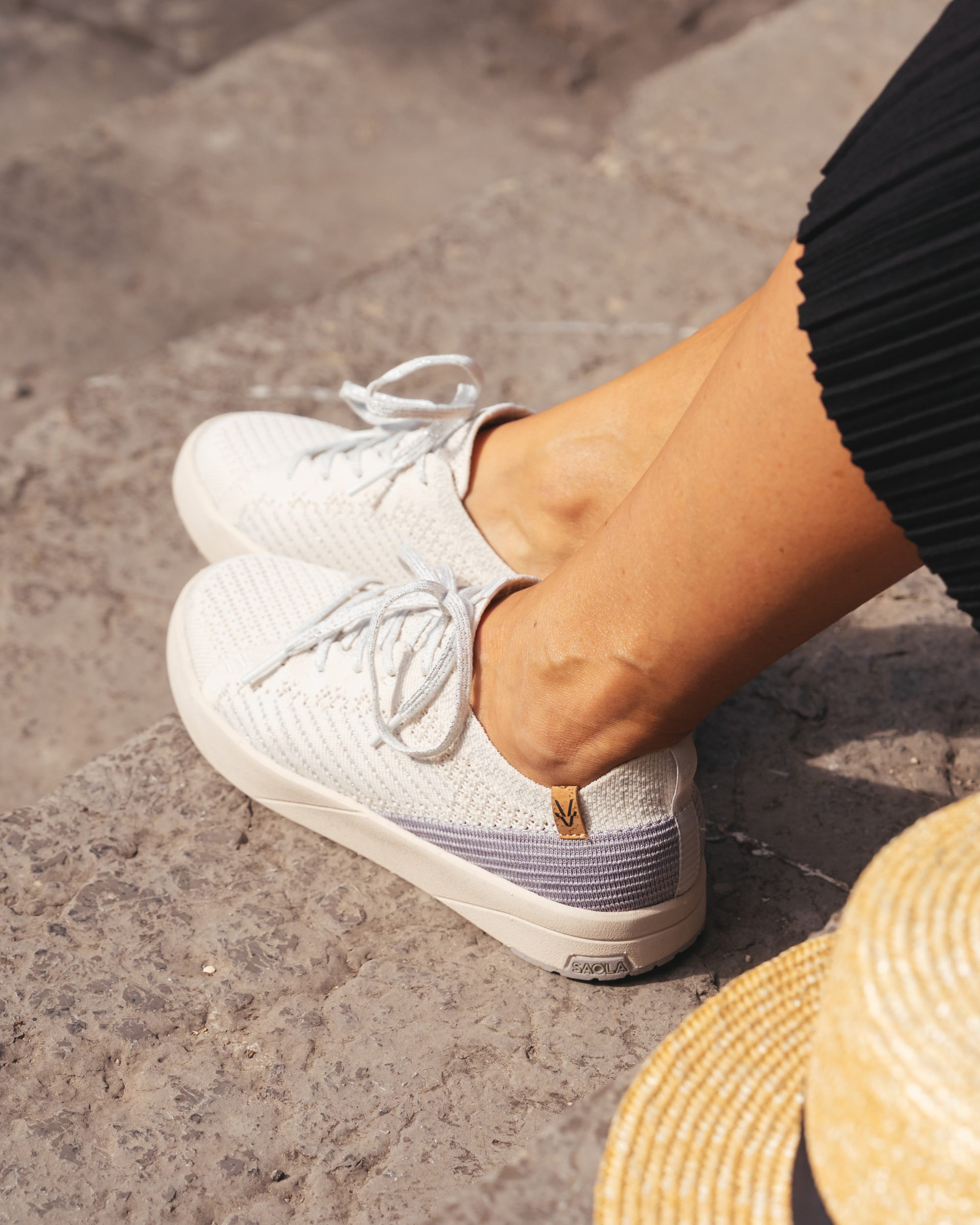 Cannon Knit 3 W White Mauve - SAOLA SHOES