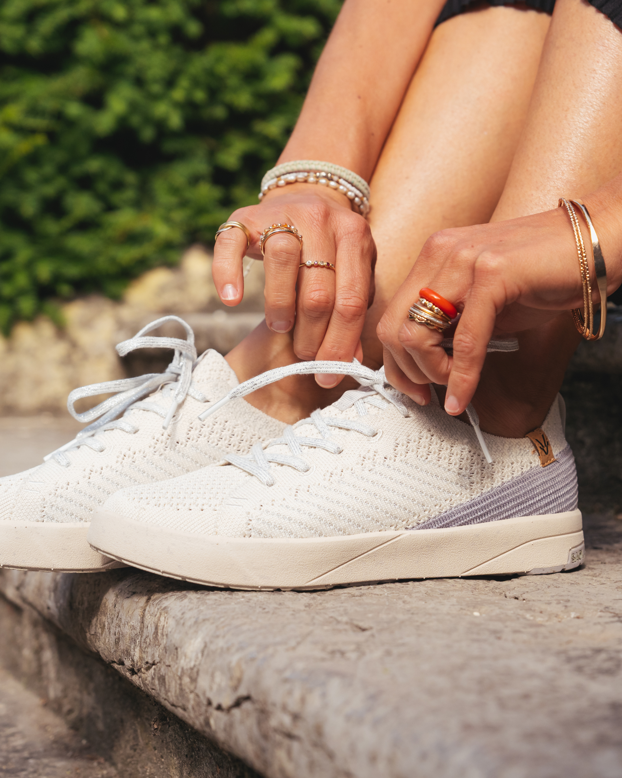 Cannon Knit 3 W White Mauve - SAOLA SHOES