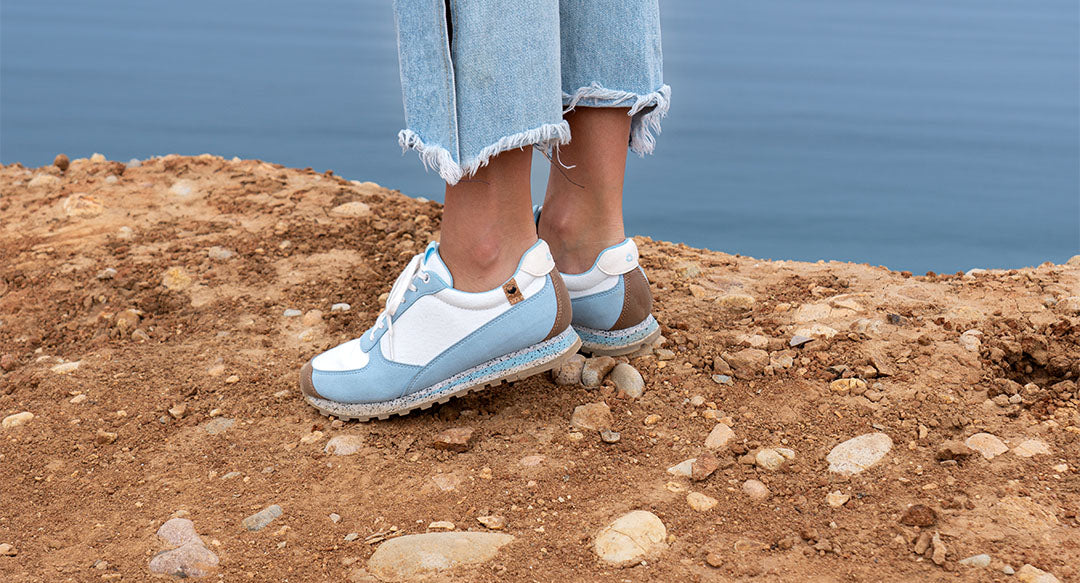 Women's shoes color clear sky worn from left