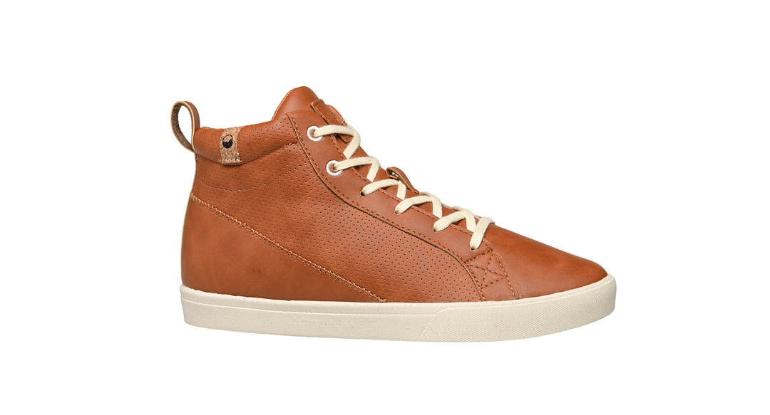 women's caramel colour shoe from right side